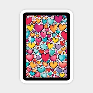 Colourful heart pattern Magnet