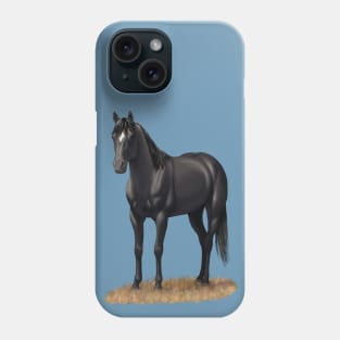 Beautiful Black Quarter Horse Stallion Phone Case