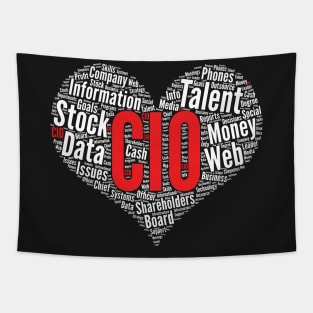 CIO Chief information officer Heart Shape Word Cloud graphic Tapestry