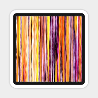 orange yellow purple abstract striped pattern Magnet