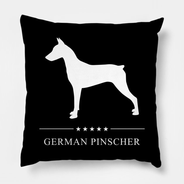 German Pinscher Dog White Silhouette Pillow by millersye