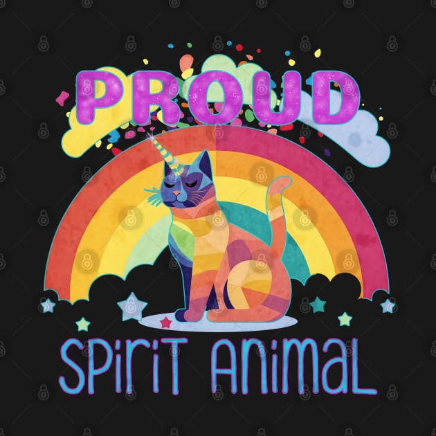 PRIDE Month Proud Spirit Animal Caticorn by mythikcreationz