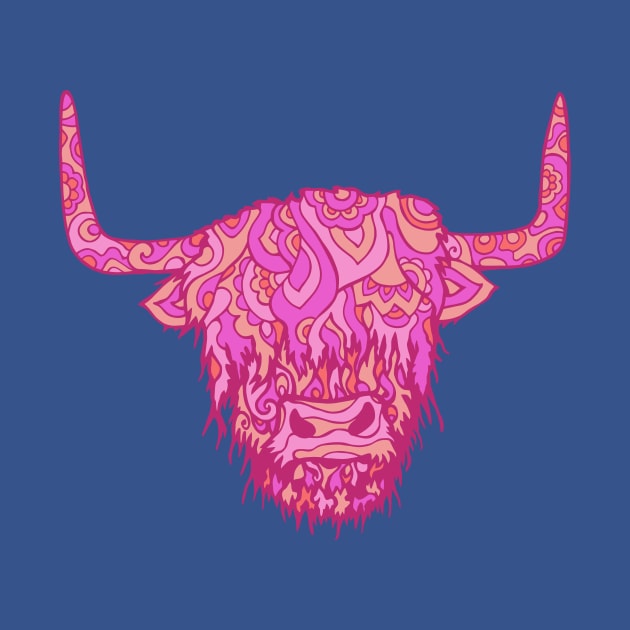 Highland Cow In The Pink by TimeTravellers