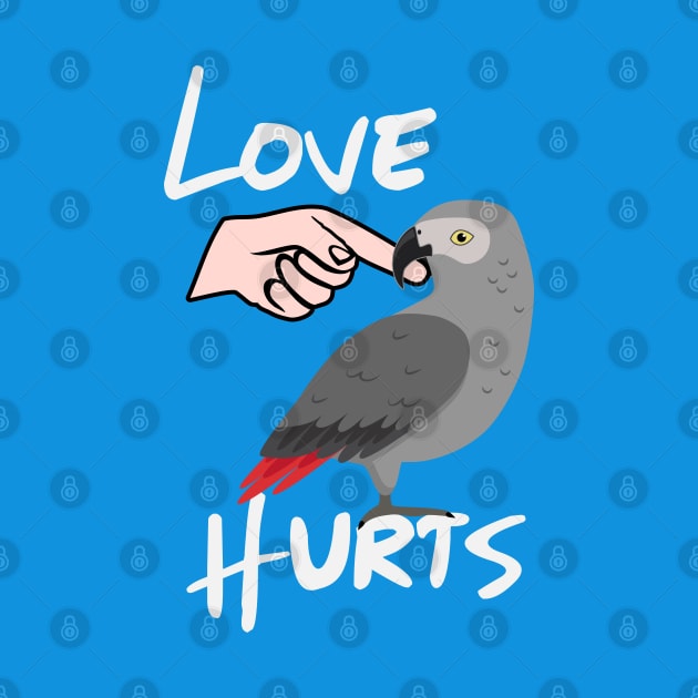 Love Hurts African Grey Parrot Biting Finger by Einstein Parrot