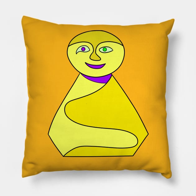 Sunshine yellow Buddha Pillow by VazMas Design