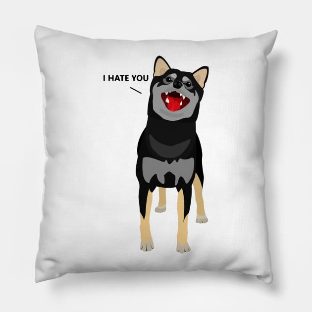 Black Shiba Inu Pillow by MushroomEye