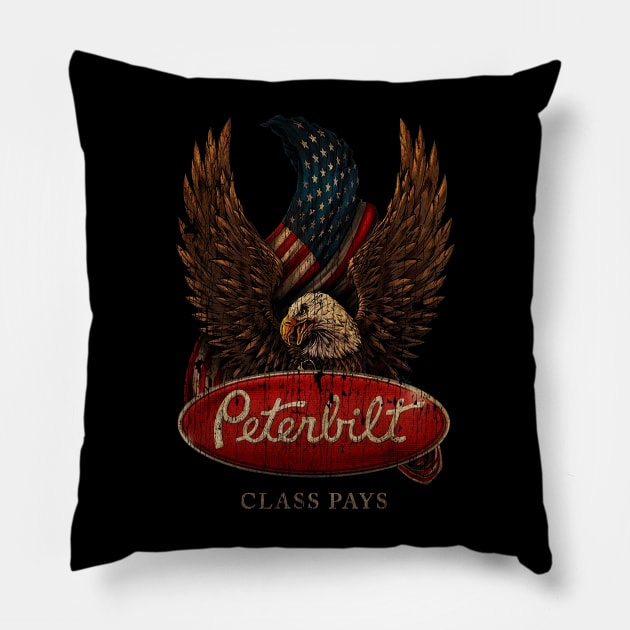 Peterbilt Class Pays Exclusive Pillow by vintage.artillustrator