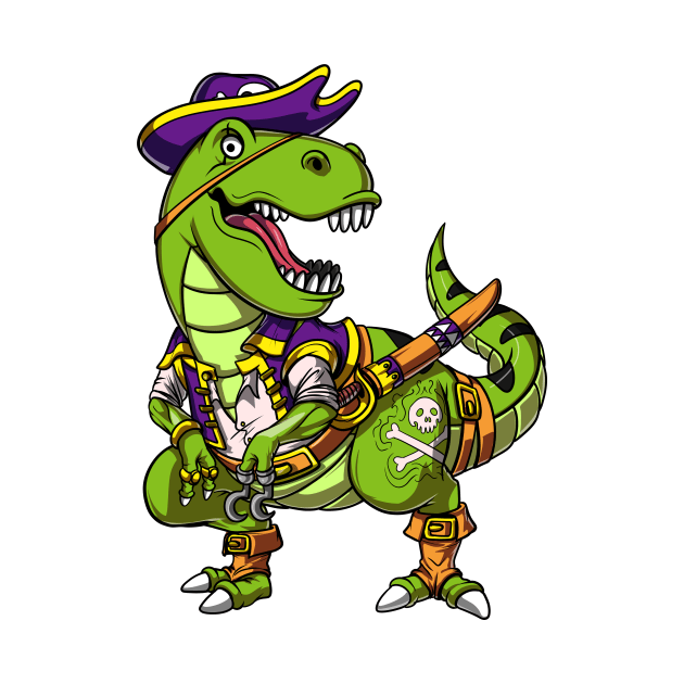 T-Rex Dinosaur Pirate by underheaven