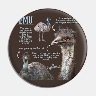 Animal Facts- Emu Pin