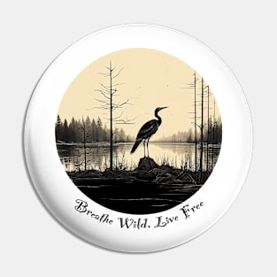 Wild and Free: Nature-inspired 'Breathe Wild, Live Free' T-Shirt Pin