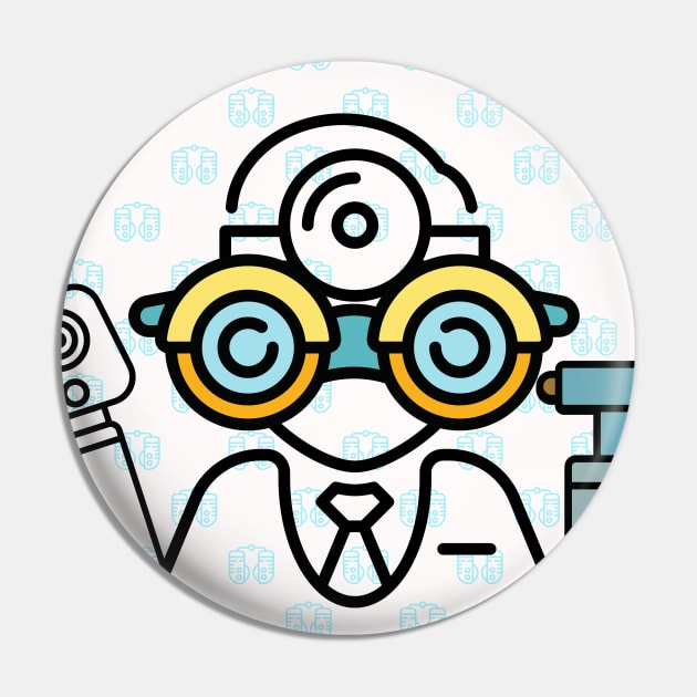 Ophthalmologist with instruement Pin by Brafdesign