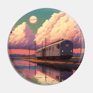 Retro Anime Style Old Japanese Train Pin