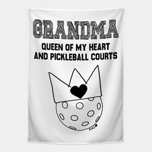 Grandma Queen of My Heart and Pickleball Courts Tapestry