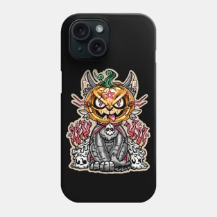 Halloween - Cat with Pumpkin head Phone Case