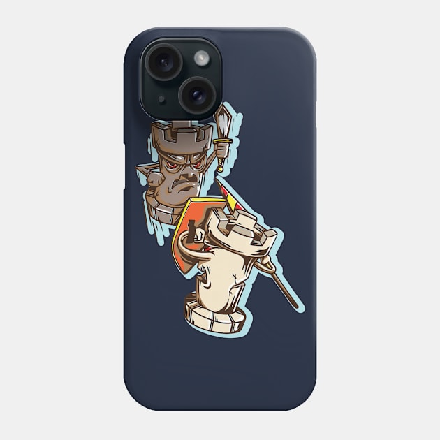 Chess Castling Fight Phone Case by Design Seventytwo