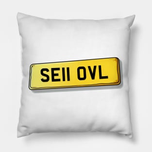 SE11 OVL Oval Number Plate Pillow