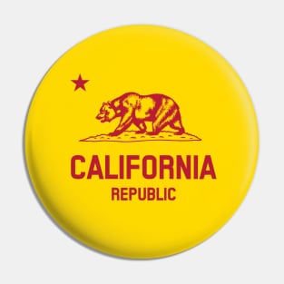 California Republic 'bear flag revolt' - red print Pin