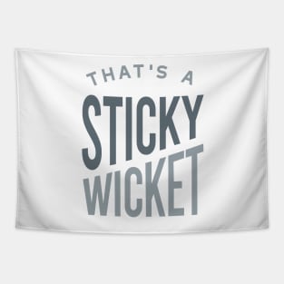 Funny Cricket That's a Sticky Wicket Tapestry