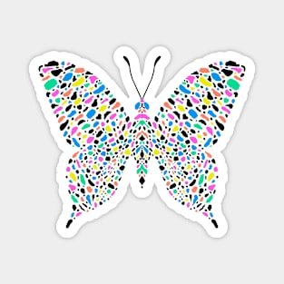 Butterfly with colorful leopard print Magnet