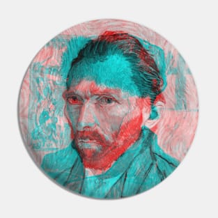 Van Gogh Interactive Red&Blue Filter T-Shirt Pin