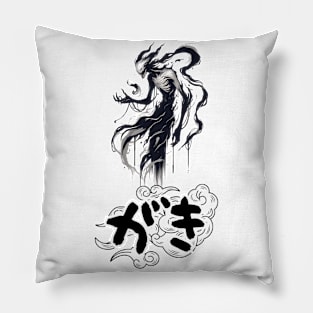 Shadowy Yokai Whisper, Japanese Spirit Art Tee Pillow