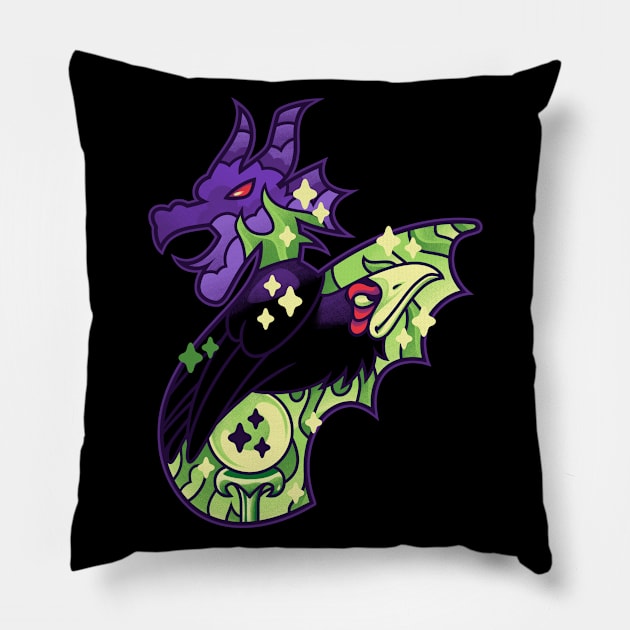 Magical Silhouettes Maleficent Pillow by GillesBone