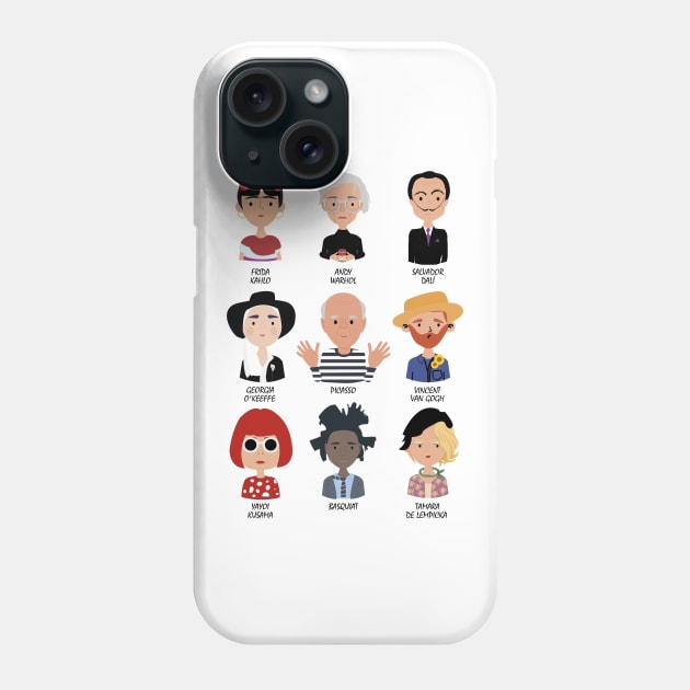 9 of the Greatest Painters of All Time Phone Case by Creotumundo