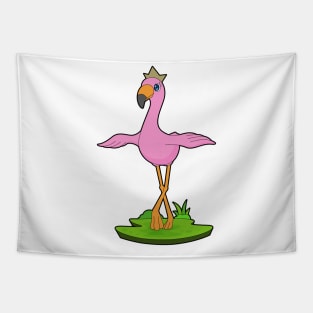 Flamingo Queen Crown Tapestry