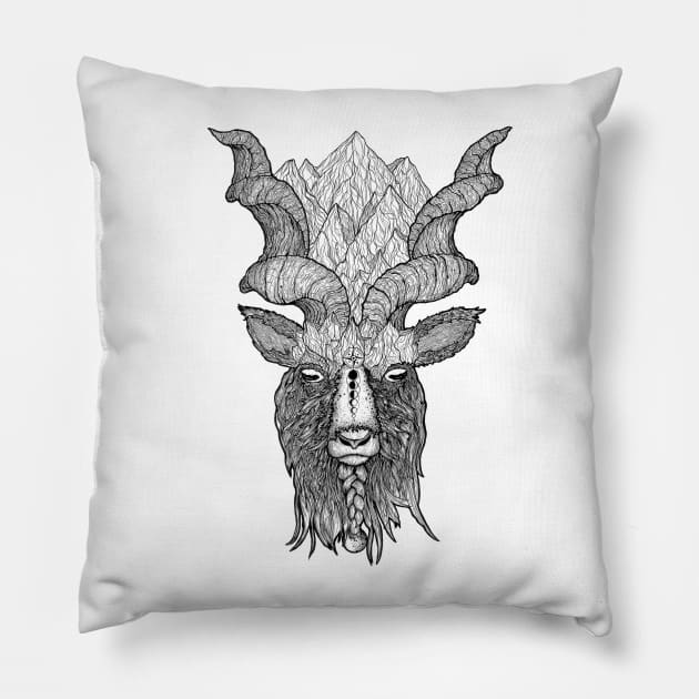 Markhor Pillow by ArtbyKaiju