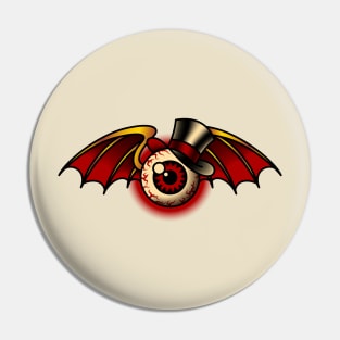 american traditional classy flying eyeball Pin