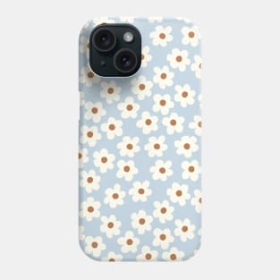 groovy retro y2k 2000s big flower power 1960s 60s 70s danish aesthetics coconut girl ditsy daisies peach pastel blue terracotta Phone Case