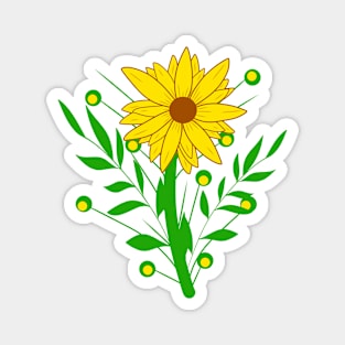 yellow sunflower floral pattern blooming blossoms flower Magnet