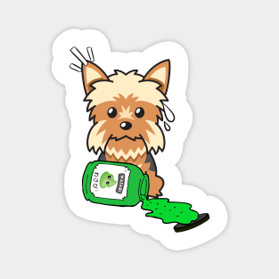 Naughty Yorkshire Terrier Spilled Wasabi Magnet