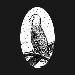 Eagle in Snow - Large T-Shirt