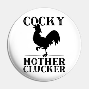 Funny Chicken Cocky Mother Clucker Vintage Rooster Pin