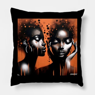 Burnt orange paintings#2. By Charlotte VanRoss (cvanross) Pillow