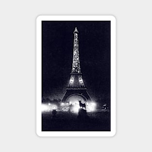 1930 Eiffel Tower at Night Paris Magnet