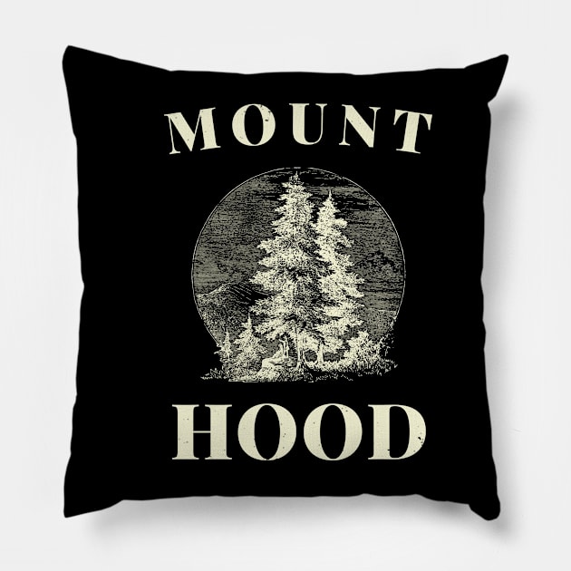 Mount Hood Vintage Pillow by Insert Place Here