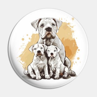 Dogo argentino with puppies Pin