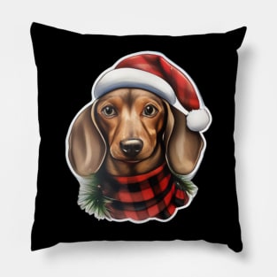 Dachshund Christmas Pillow