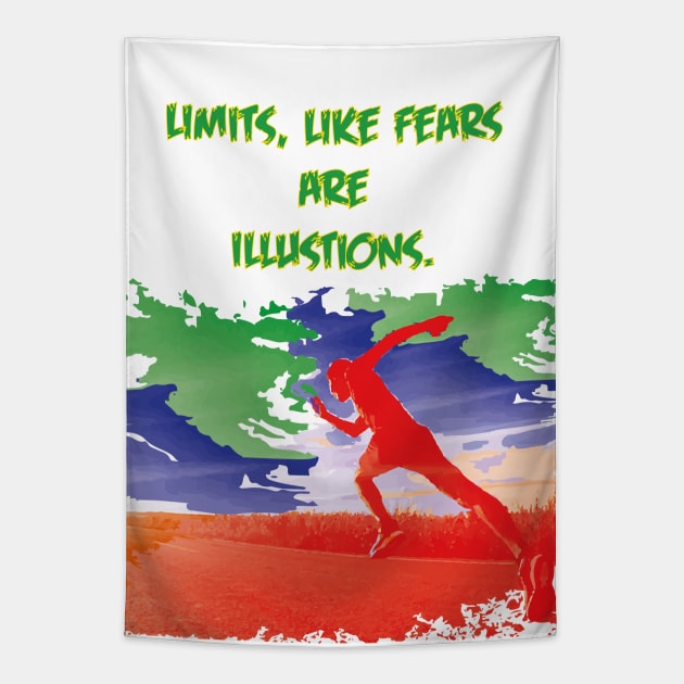 Running, Fitness Marathon No fear Quote Tapestry by FasBytes