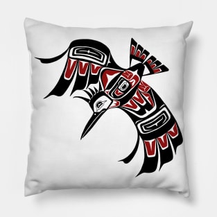 Tlingit style Kingfisher, PNW design Pillow