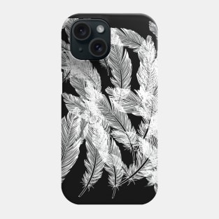 Feathers on black Phone Case