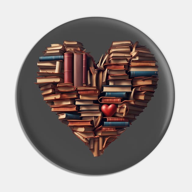 Book heart Pin by LM Designs by DS