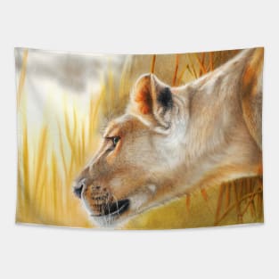 The African Queen, Lioness Big Cat Tapestry