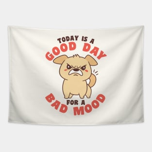 Good Day Bad Mood Angry Dog Tapestry