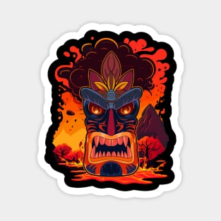 Tiki Lava Volcano Art Magnet