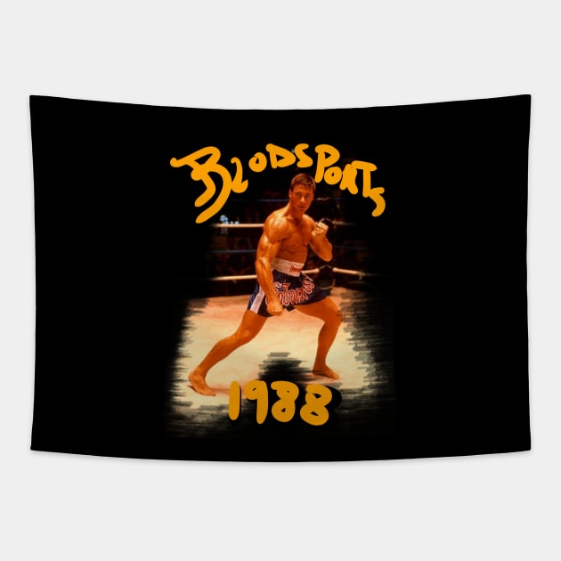 VAN DAMME CLASSIC JCVD BLODSPORTS  1988 Tapestry by Diyutaka