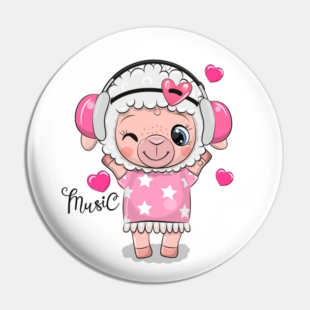 Cute little lamb in a pink dress and headphones. Pin by Reginast777