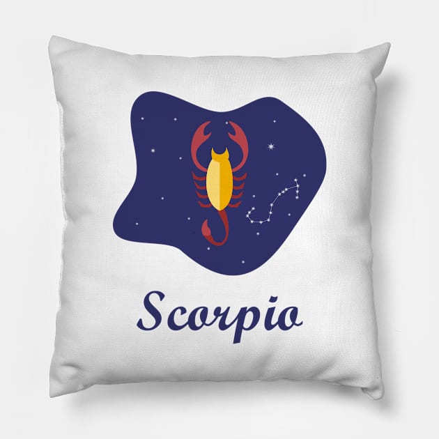 Scorpio Zodiac Sign Constellation Sky Pillow by zadaID